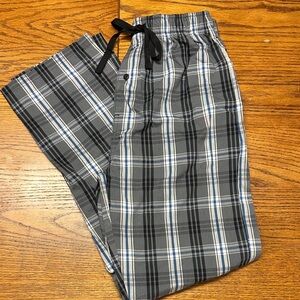 Hanes Men's Black and Gray Plaid Lounge Pants